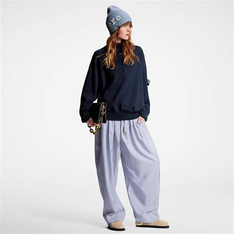 lv pyama|Pinstripe Silk Baggy Pajama Pants .